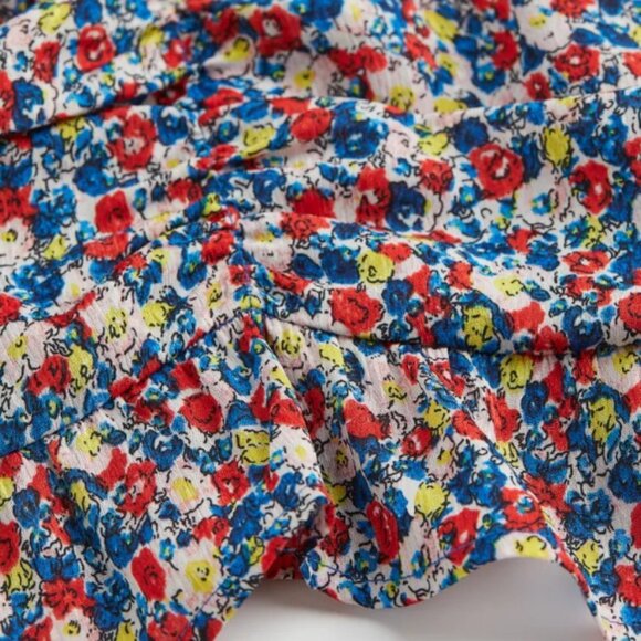 H&M | Puff-Sleeved Peplum Blouse | Floral | Size S​​ - Picture 2 of 6